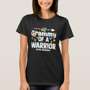 Grammy of a Warriors Autism Family Puzzle Awarenes T-Shirt