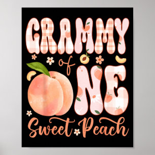 Grammy of One Sweet Peach 1st Birthday Girl Party Poster