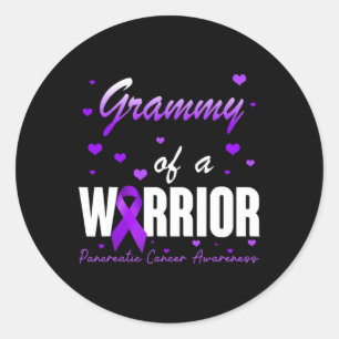 Grammy Of Pancreatic Cancer Warrior Ribbon Support Classic Round Sticker