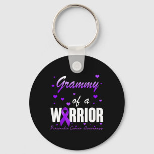 Grammy Of Pancreatic Cancer Warrior Ribbon Support Key Ring