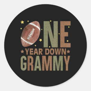 Grammy Of The 1 Year Old Football Birthday Boy Classic Round Sticker