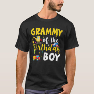 Grammy Of The Birthday Boy Plane Excavator Truck C T-Shirt