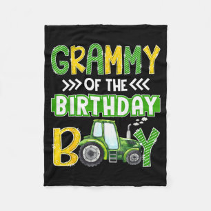Grammy Of The Birthday Boy Tractors Farm Trucks Fa Fleece Blanket