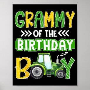 Grammy Of The Birthday Boy Tractors Farm Trucks Fa Poster