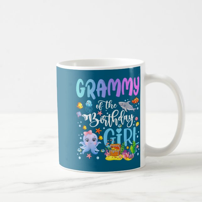 Grammy Of The Birthday Girl Sea Fish Ocean Aquariu Coffee Mug (Right)