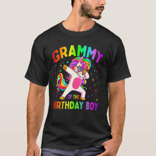 Grammy of the Birthday Party Boy Dabbing Unicorn T-Shirt