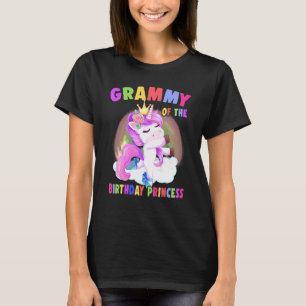Grammy Of The Birthday Princess Unicorn Girl T-Shirt