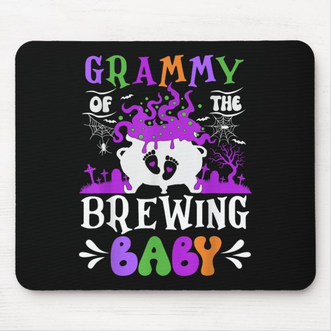 Grammy Of The Brewing Baby Grandma To Be Halloween Mouse Mat (Front)