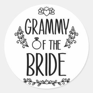 Grammy Of The Bride Wedding Party Family  Classic Round Sticker