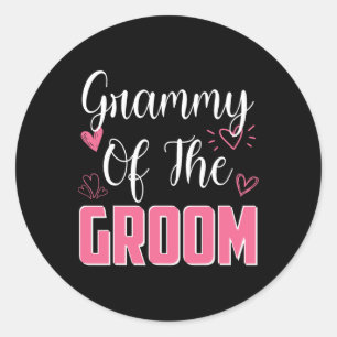 Grammy Of The Groom Family Wedding Party Husband T Classic Round Sticker