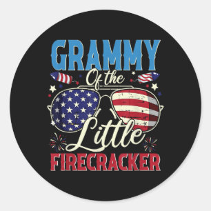 Grammy of The Little Firecracker Fourth of July Classic Round Sticker