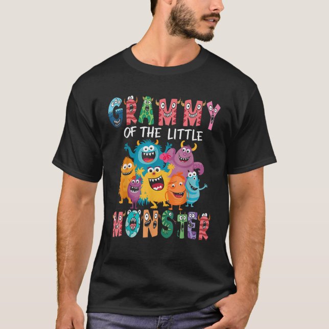 Grammy Of The Little Monster Kids 1St Birthday Par T-Shirt (Front)