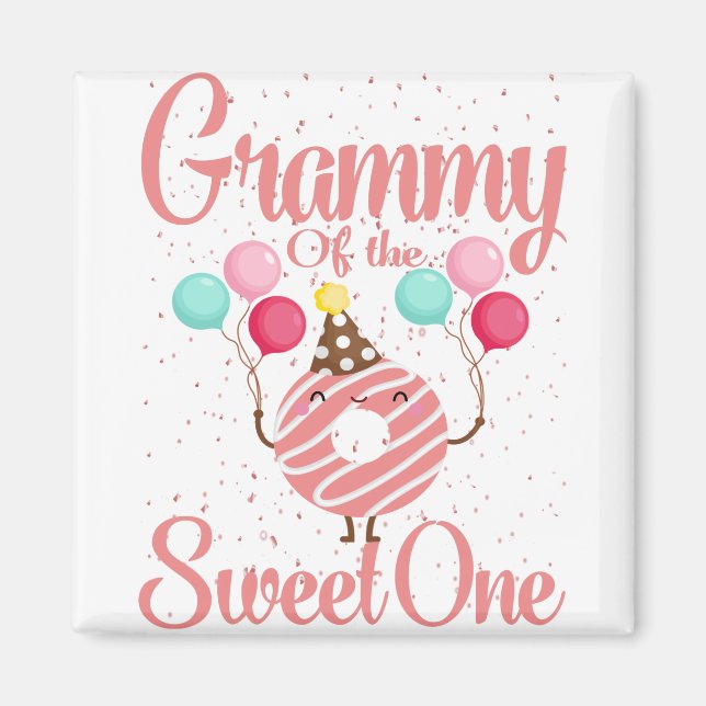 Grammy Of The Sweet One Family Matching 1st Magnet (Front)