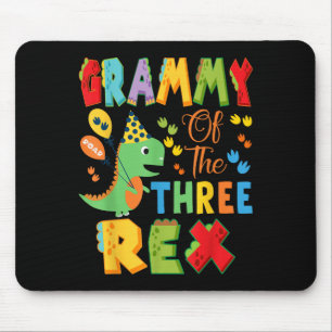 Grammy Of The Three Rex 3rd Birthday Boy Dinosaur Mouse Mat