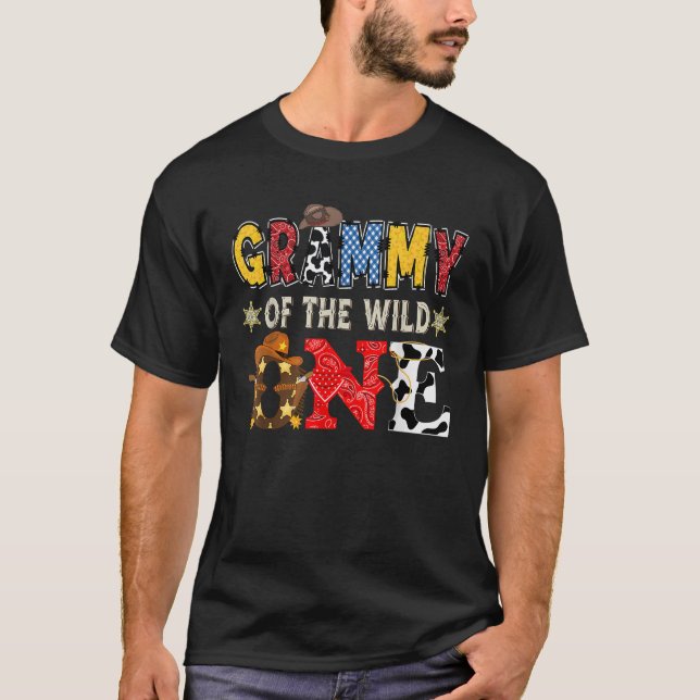 Grammy of The Wild One 1St Birthday Boy Western Co T-Shirt (Front)