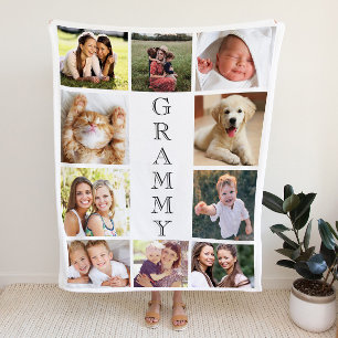 Grammy Photo Collage Personalised Sherpa Blanket