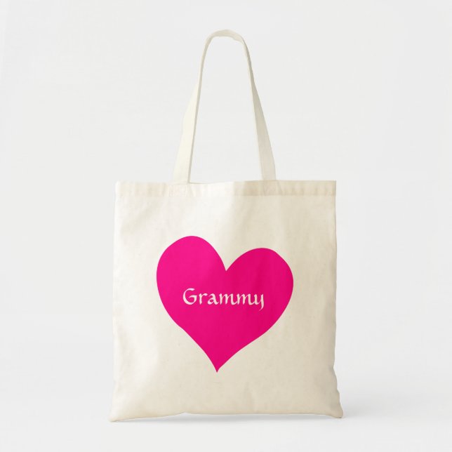 Grammy Pink Heart Tote Bag (Front)
