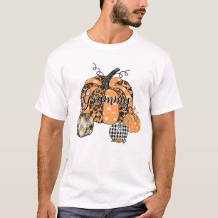 Grammy Pumpkin Leopard Flower Grandma T-Shirt