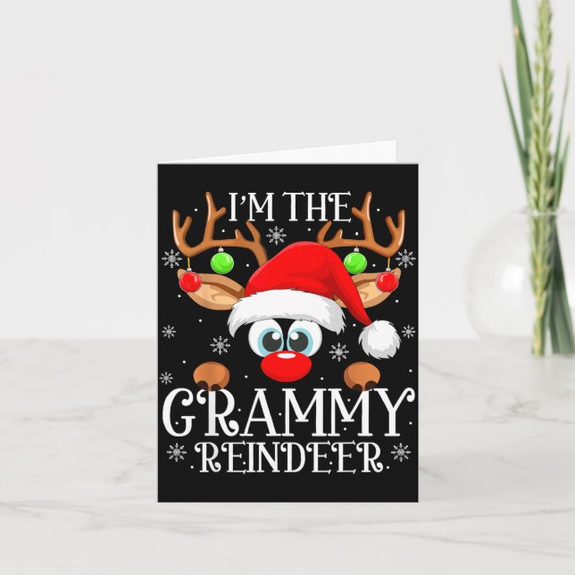 Grammy Reindeer Christmas Family Matching Group Fu Card (Front)