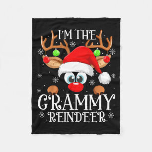 Grammy Reindeer Christmas Family Matching Group Fu Fleece Blanket