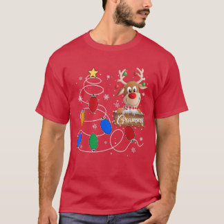 Grammy Reindeer Lights Christmas Tree  Cute Christ T-Shirt