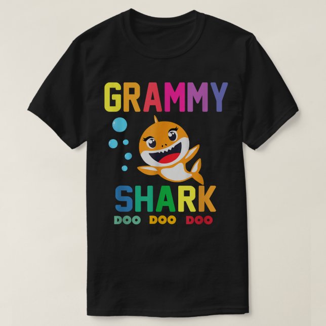 Grammy Shark  Grammy Shark Lover Family Mothers Da T-Shirt (Design Front)