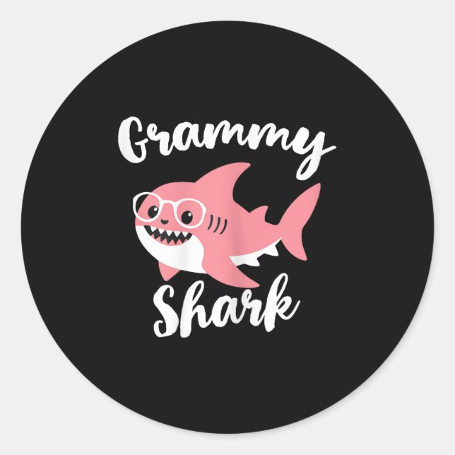 Grammy Shark Mother's Day Grandma Funny  Classic Round Sticker (Front)