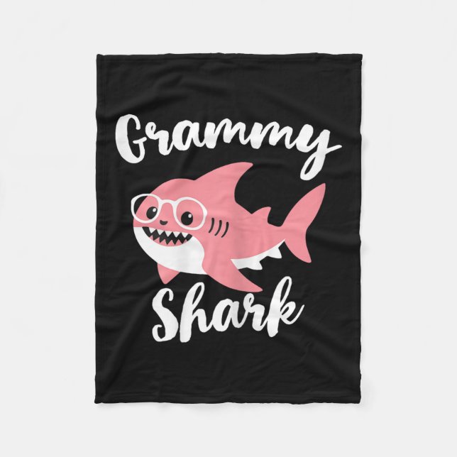 Grammy Shark Mother's Day Grandma Funny  Fleece Blanket (Front)