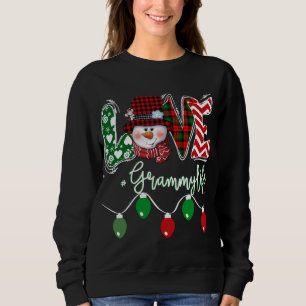 Grammy Snowman Love Grammy Life Christmas Red Plai Sweatshirt