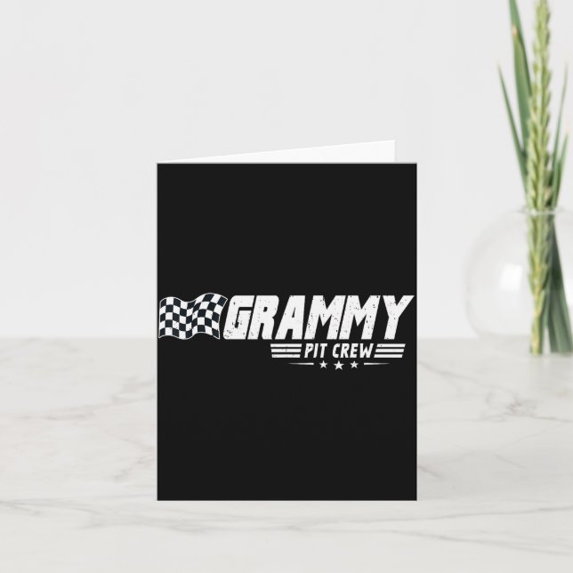 Grammy T Crew Race Car Birthday Family Racing  Card (Front)