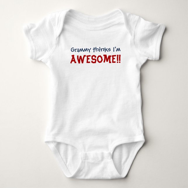 Grammy Thinks I'm Awesome! Baby Infant Bodysuit (Front)