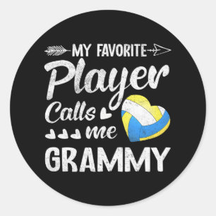 Grammy Volleyball My Favourite Player Calls Me Classic Round Sticker