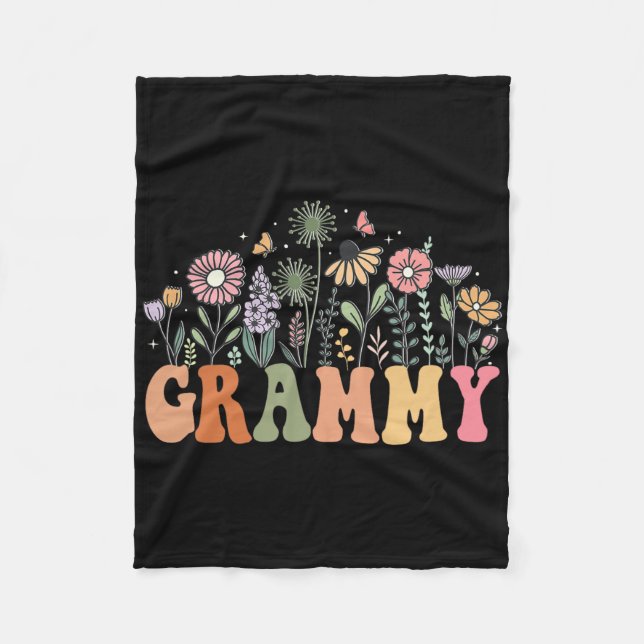 Grammy Wildflower Floral Birthday Baby Shower New  Fleece Blanket (Front)