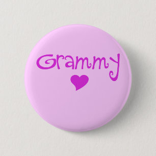 Grammy With Heart Purple 6 Cm Round Badge
