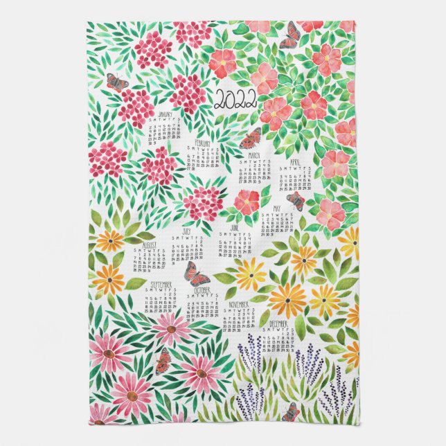 Grammy's Garden Calendar Kitchen Towel (Vertical)