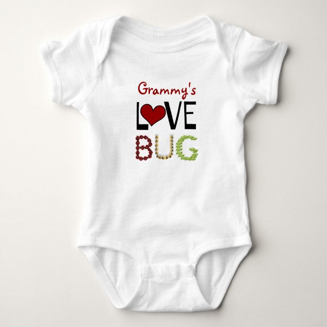 Grammy's Love Bug, Cute & personalised! Baby Bodysuit (Front)