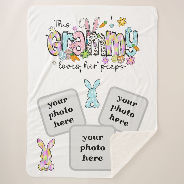 Grammy's Snuggle Squad – Custom Sherpa Blanket (Front)