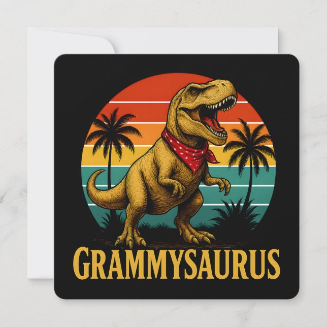 Grammysaurus T Rex Dinosaur Grammy Mothers Day Invitation (Front)