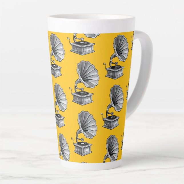 Gramophone Latte Mug (Right Angle)