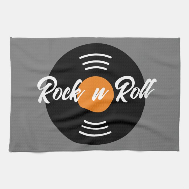 Gramophone music record custom kitchen towel (Horizontal)