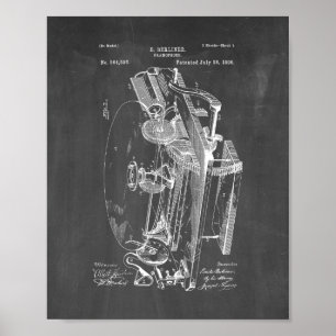 Gramophone Patent - Chalkboard Poster