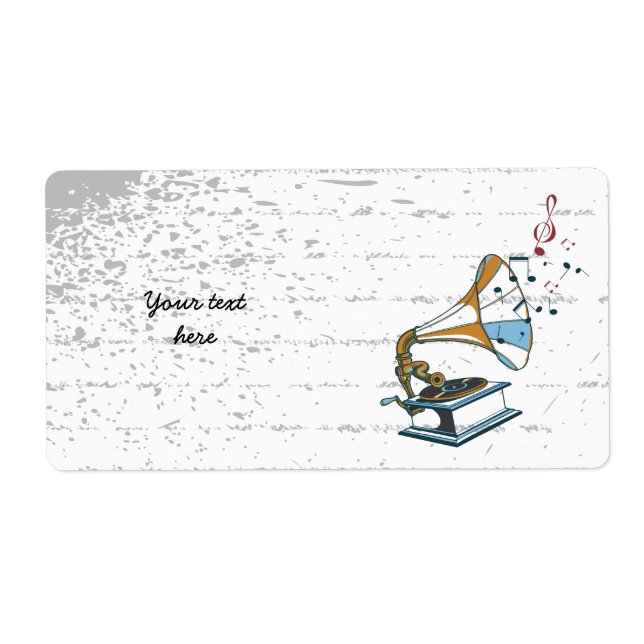 Gramophone retro custom label (Front)