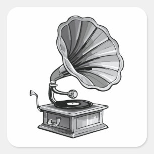 Gramophone Square Sticker