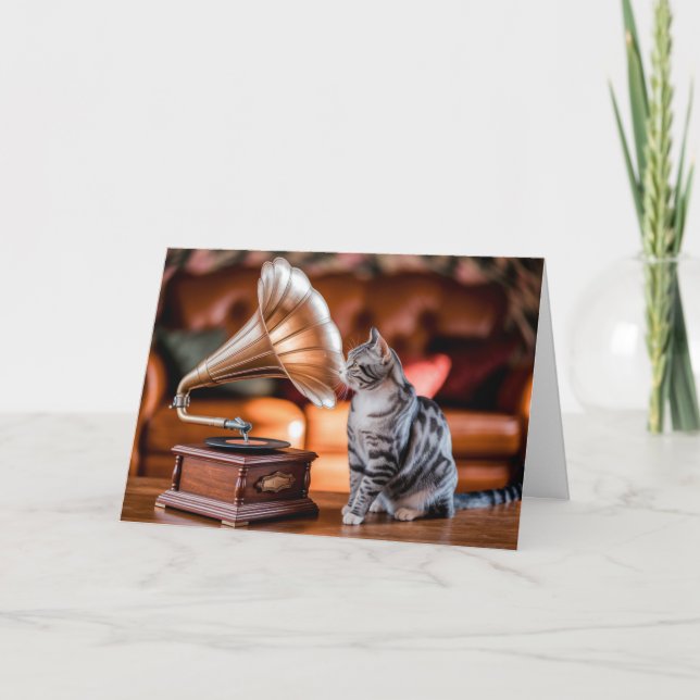 Gramophone Tabby Card (Front)