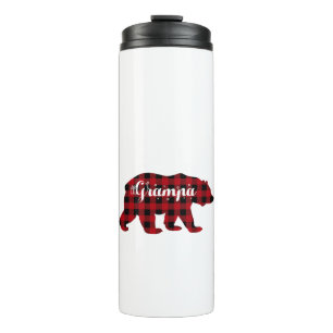 Grampa Bear Buffalo Red Plaid Matching Family Thermal Tumbler