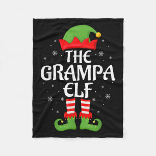 Grampa Elf Xmas Family Matching Elf Squad Christma Fleece Blanket