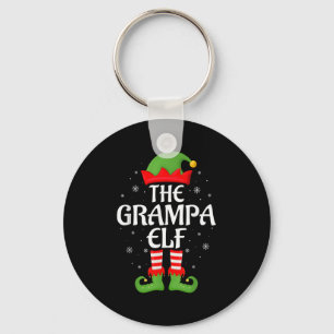 Grampa Elf Xmas Family Matching Elf Squad Christma Key Ring