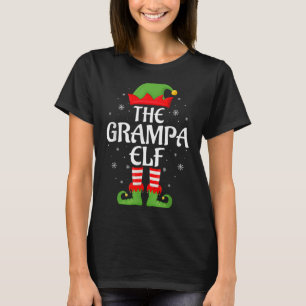 Grampa Elf Xmas Family Matching Elf Squad Christma T-Shirt