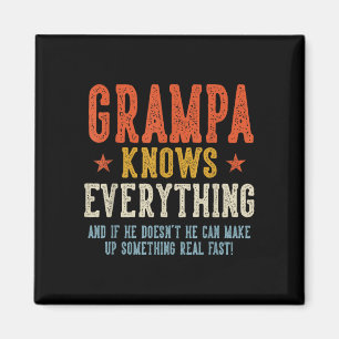 Grampa knows everything father's day retro vintage magnet