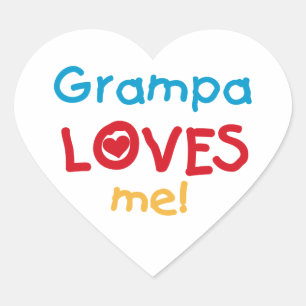 Grampa Loves Me T-shirts and Gifts Heart Sticker